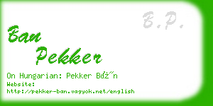 ban pekker business card